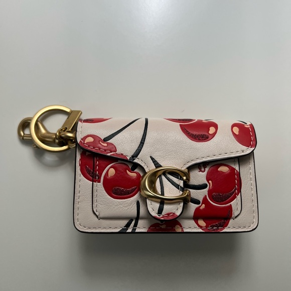Coach Mini Tabby Bag Charm with Cherry Print - Picture 3 of 5